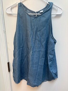 Old Navy Light Blue Denim A-Line Tank Top
